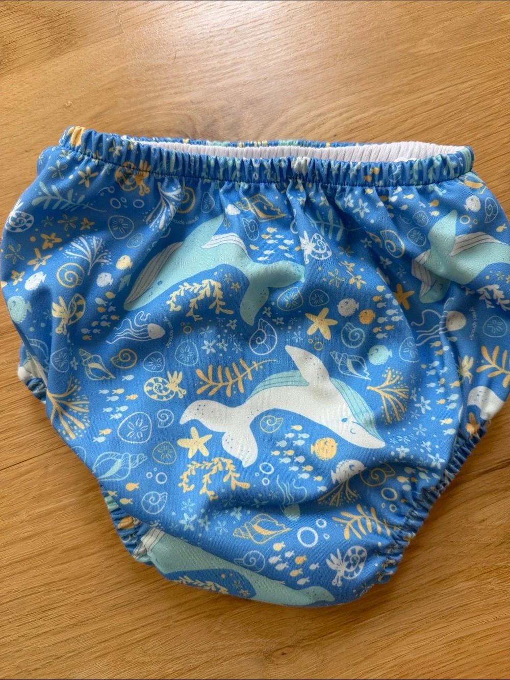 Green Sprout- Reusable Swim Diaper Cover - Blue nautical Print. 4t